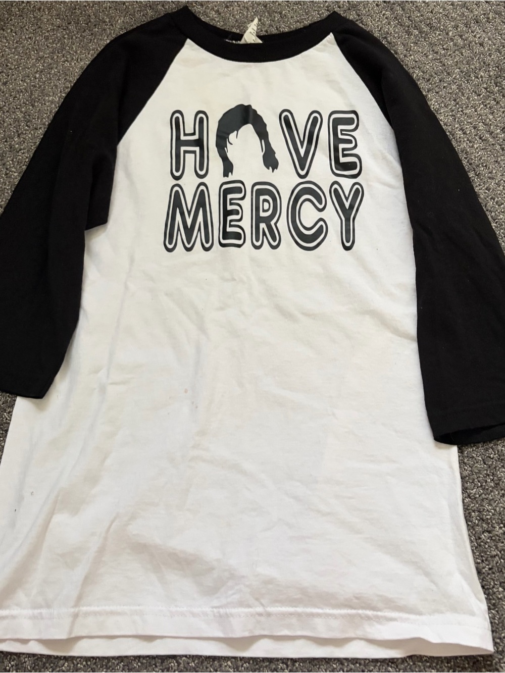 Have Mercy Black & White Raglan Tee - "Full House/ Fuller House."